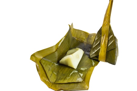 steamed coconut milk and rice dough with sweet filling,     の写真素材