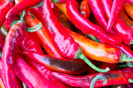 Close up red chili peppers
