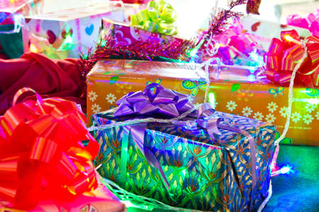 Colorful gift boxesの写真素材