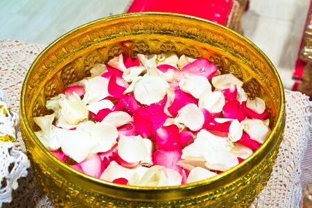 Perfume water mixes the petalの写真素材