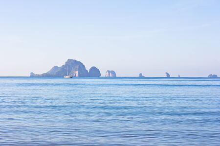 view beach at ao nang in the morningの写真素材