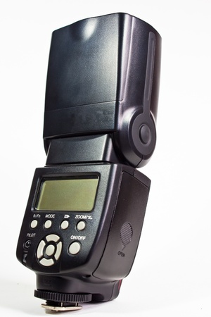 Camera flash isolated on white backgroundの写真素材