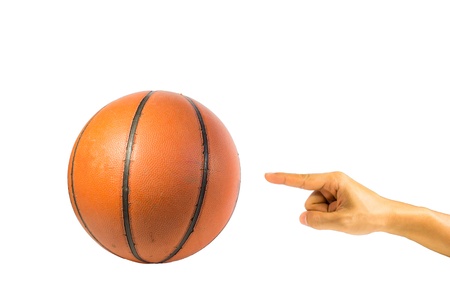 Basketball ball  isolated over white backgroundの写真素材