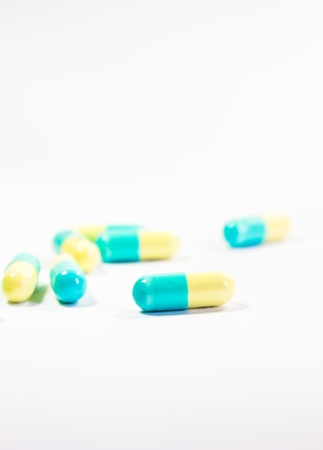 pills  on white backgroundの写真素材