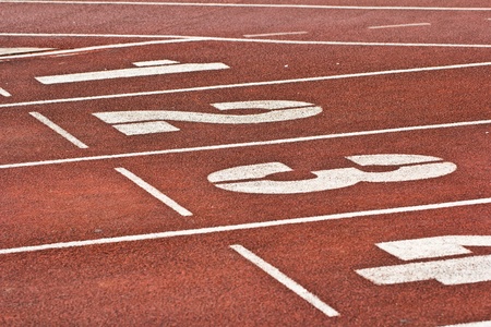 Number start running track rubber standard red color
