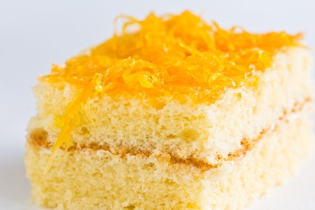 Cake with gold egg yolks thread の写真素材