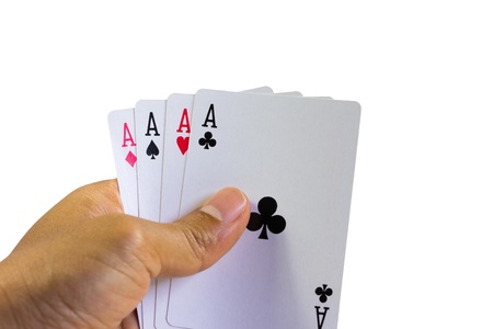 Playing cards - isolated on white backgroundの写真素材