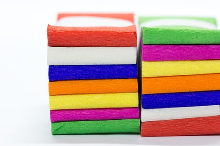 color variety  ribbon bow on white backgroundの写真素材