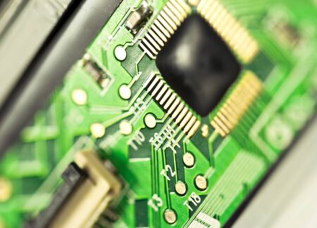 Detail of electronic board ,Macro with extremely shallow dof 