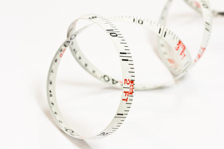 white tape measuring isolated on white background