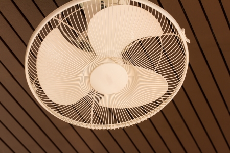 electric fan on the ceiling