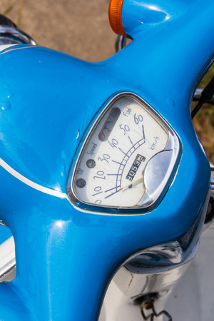 Part of vintage scooter on the Streetsの写真素材