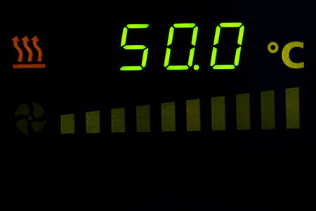 Temperature control shows high temperaturesの写真素材