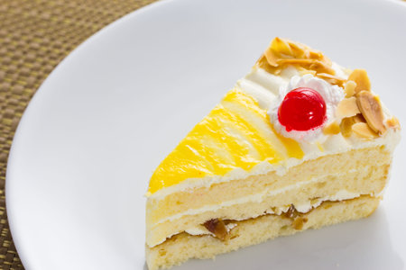 delicious slice of cake on the plate