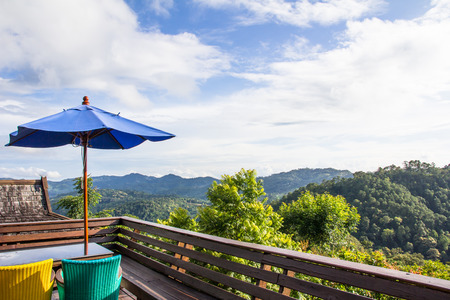 view hilltop on the terraceの写真素材