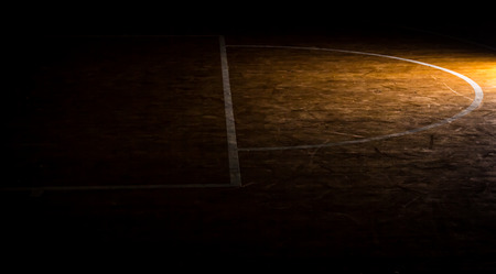 wooden floor basketball court with light effectの写真素材