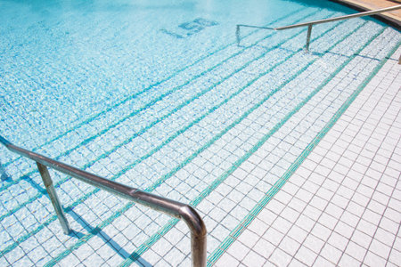 beautiful blue swimming poolのeditorial素材