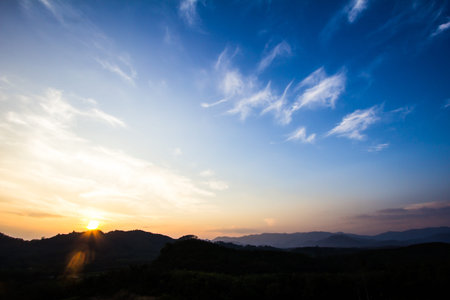 Sky background on sunsetの写真素材