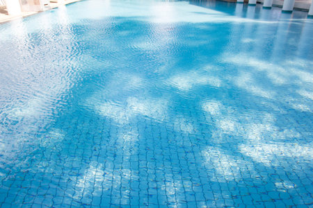 beautiful blue swimming poolの写真素材