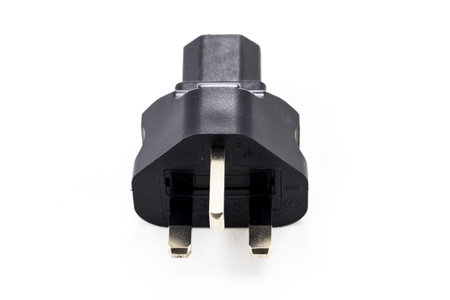 Electric plug on white background