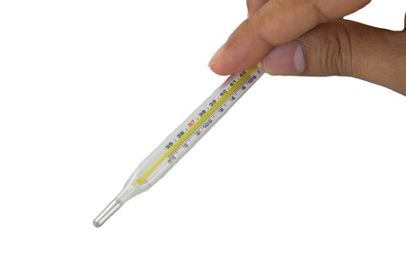 holding clinical thermometer