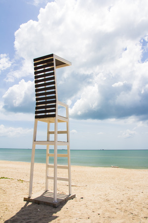 lifeguard tower  observation chair on tropical beachの写真素材