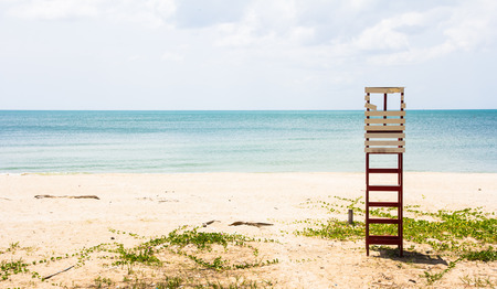 lifeguard tower  observation chair on tropical beachの写真素材