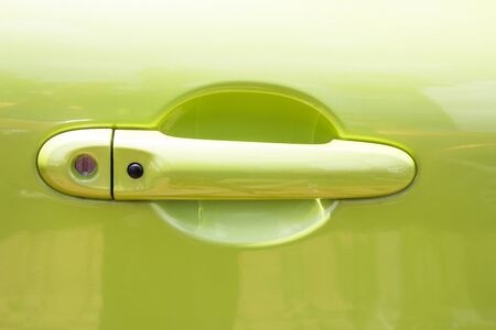 Green car door handleの写真素材