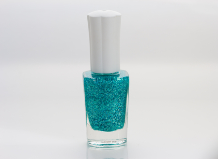 bright nail polishes on whiteの写真素材