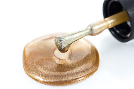 bright nail polishes on whiteの写真素材