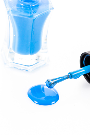 bright nail polishes on whiteの写真素材