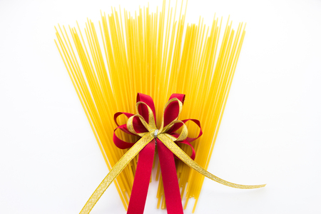 dry pasta isolated on a whiteの写真素材