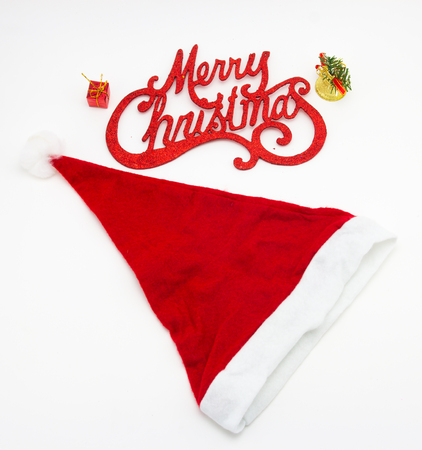 Christmas decoration on white backgroundの写真素材