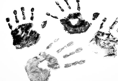 Hand Print On White Background