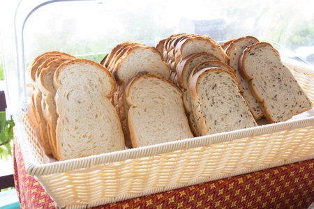 bread in wicker basket