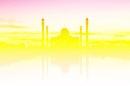 Central Mosque under sunset Songkhla,Thailand