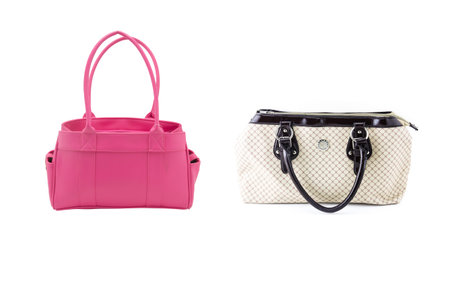 Elegant woman bag on white backgroundの写真素材