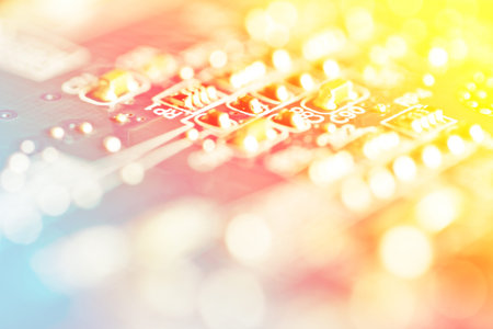 Detail of electronic board ,Macro with extremely shallow dof.の写真素材