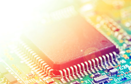 Detail of electronic board ,Macro with extremely shallow dof.の写真素材