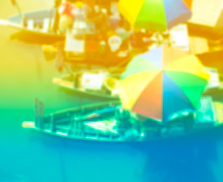 blurred background floating market with color filters