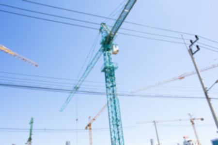 blurred construction crane buildingの写真素材