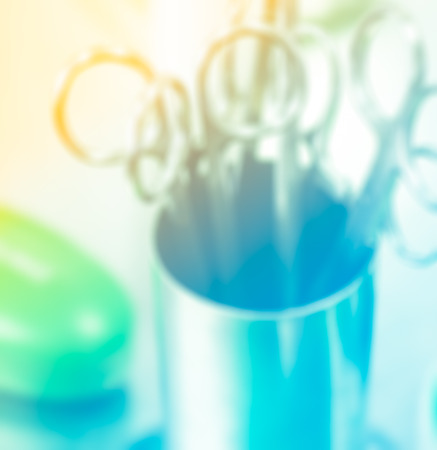 Blurred medical instruments for ENT doctorの写真素材