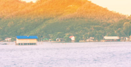 fishing huts in the sea,Thailandの写真素材