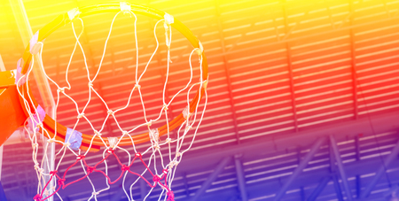 basketball indoor court sport game with color filtersの写真素材