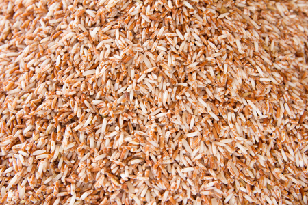 Raw brown riceの写真素材