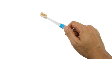 toothbrush on white backgroundの写真素材