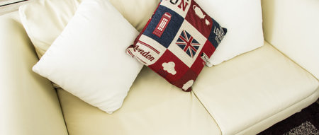 Pillow on sofaの写真素材