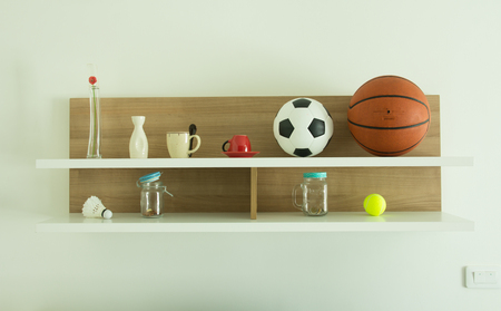 Decorated interior on shelfの写真素材