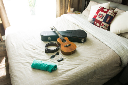 Modern interior in bedroomの写真素材