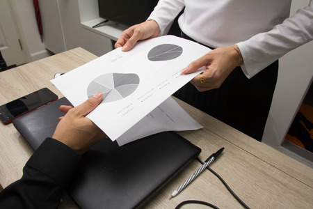 Business documents on office tableの写真素材